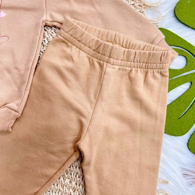 Conj. Casaco de Moletom Kitty Girl e Calça Legging - Areia